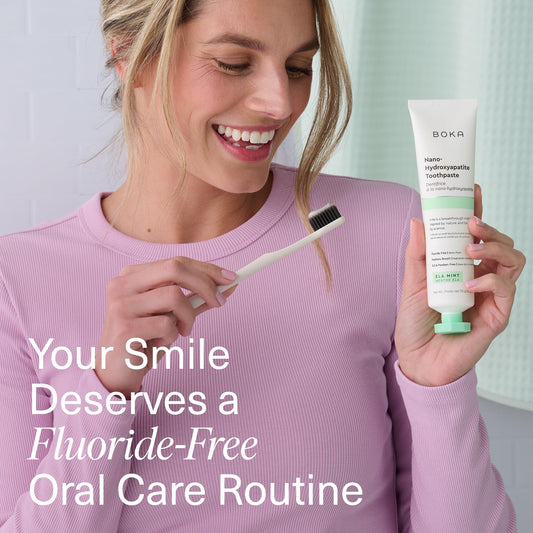 Boka Fluoride Free Toothpaste, Nano Hydroxyapatite Toothpaste, Appropriate for Sensitive Teeth - for Adult Oral Care - Ela Mint Flavor, 4 Fl Oz 1Pk