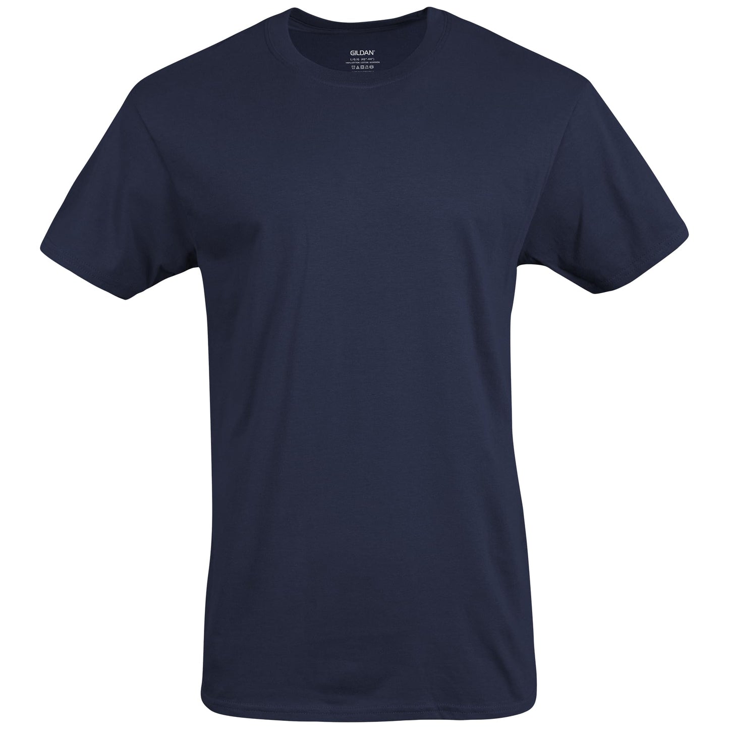 Gildan Men's Crew T-Shirts, Multipack, Style G1100, Navy/Heather Navy/Indigo Blue (5-Pack), Medium