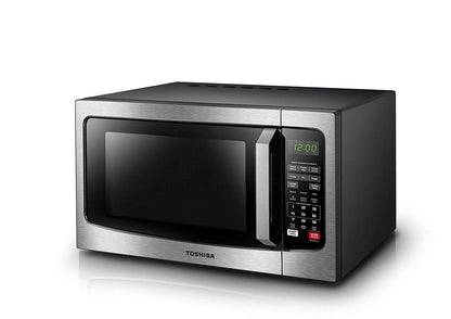 Midea WHD-113FSS1 Compact Refrigerator, 3.1 cu ft, Stainless Steel & TOSHIBA EM131A5C-SS Countertop Microwave Oven, 1.2 Cu Ft with 12.4" Turntable, Smart Humidity Sensor with 12 Auto Menus