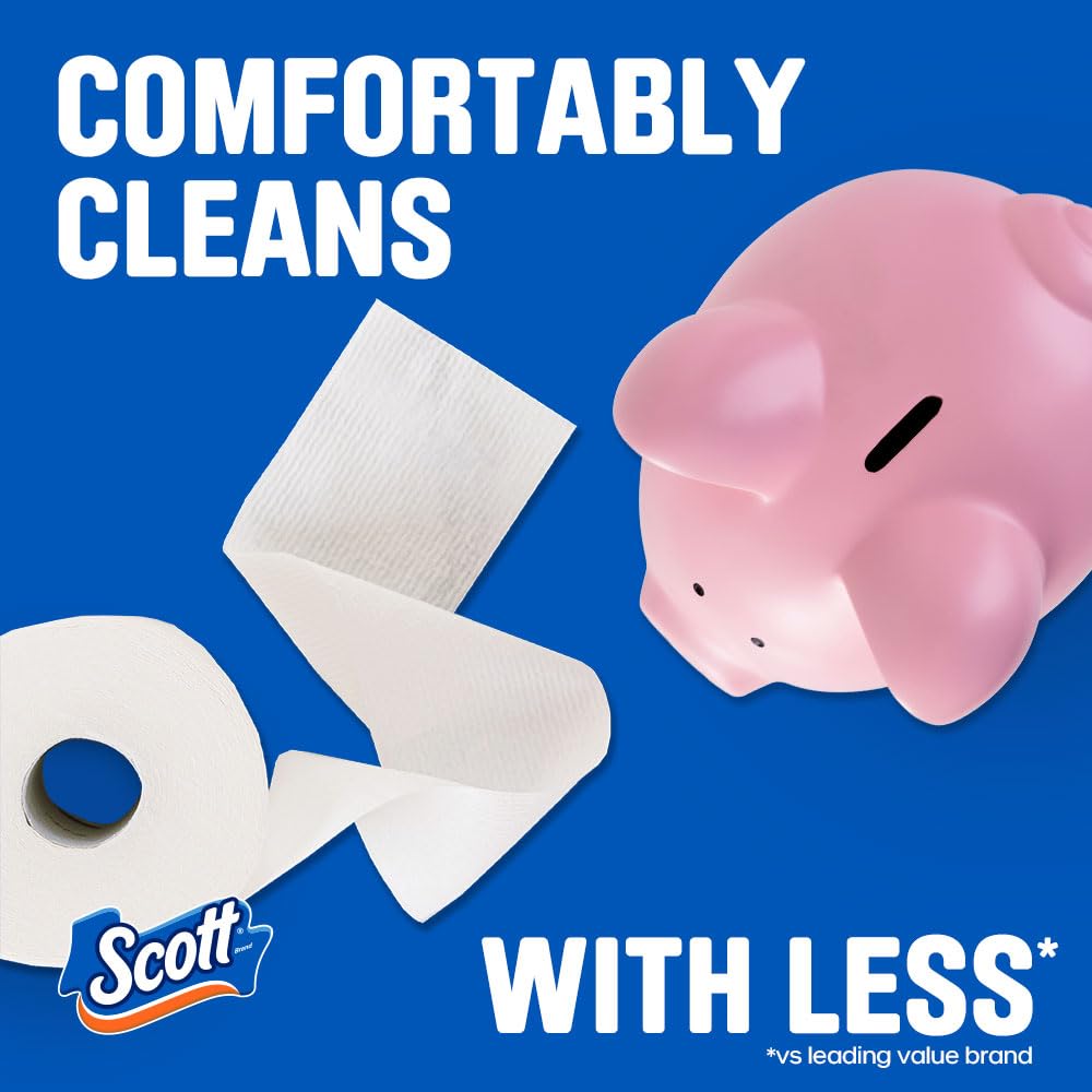 Scott ComfortPlus Toilet Paper, Durable Shipping Pack, 12 Triple Rolls, 231 Sheets per Roll, 1-Ply Toilet Tissue
