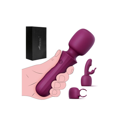 Vibrator Wand Kits Couple Sex Toys with 2 Attachments 10 Patterns for Clit G Spot Clitoral Stimulator, Penis Vibrator Male Masturbator for Glans Massage, Erotic Massage Kits Gift Sets for Women Men