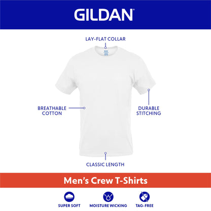 Gildan Men's Crew T-Shirts, Multipack, Style G1100, Navy/Heather Navy/Indigo Blue (5-Pack), Medium