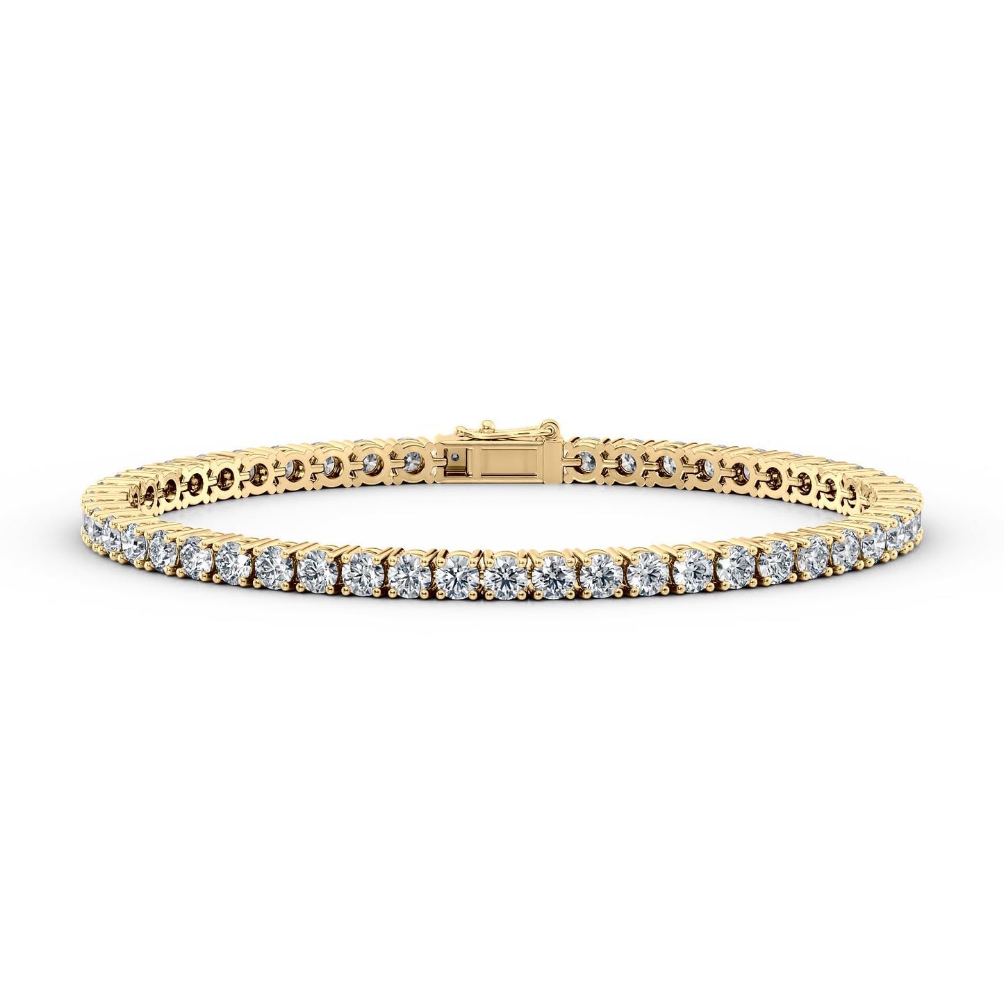 PRIVOSA Diamond Tennis Bracelet for Women and Men - Solid 14k Gold - 3 Carat Lab Grown Diamonds (E-F, VS1) - Luxury Gold Diamond Jewelry Gifts for Her
