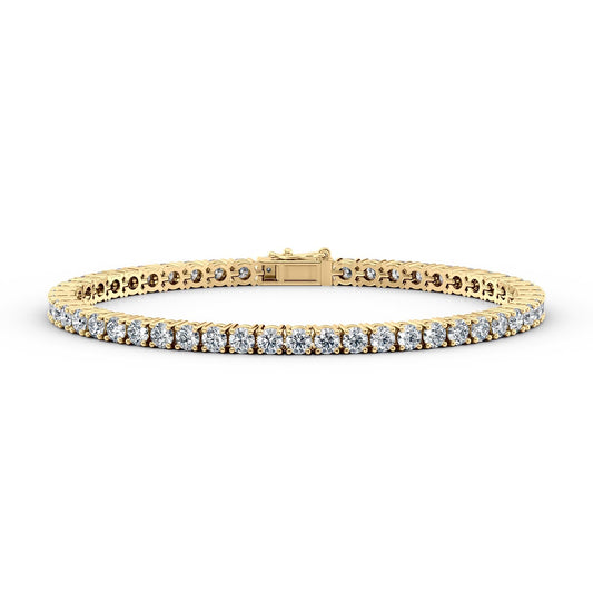 PRIVOSA Diamond Tennis Bracelet for Women and Men - Solid 14k Gold - 3 Carat Lab Grown Diamonds (E-F, VS1) - Luxury Gold Diamond Jewelry Gifts for Her