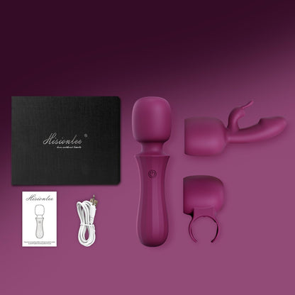 Vibrator Wand Kits Couple Sex Toys with 2 Attachments 10 Patterns for Clit G Spot Clitoral Stimulator, Penis Vibrator Male Masturbator for Glans Massage, Erotic Massage Kits Gift Sets for Women Men