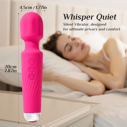 Vibrator Wand Vibrators | Sex Toys Vibrator Dildo for Women | Adult Toys with 20 Patterns & 8 Speeds, USB Rechargeable Vibrating Clitoral Stimulator Sex Toy | Gifts for Women (Rose)