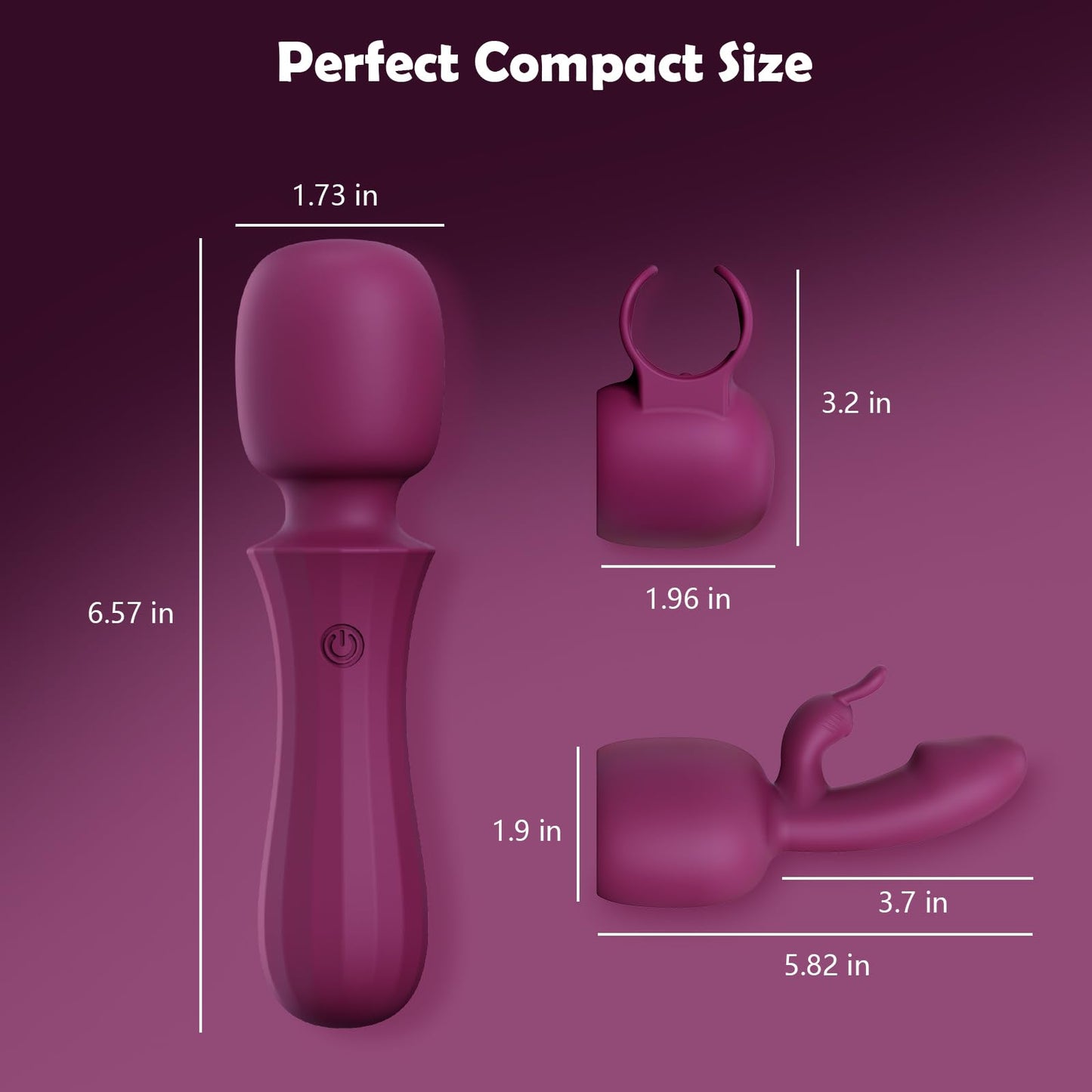Vibrator Wand Kits Couple Sex Toys with 2 Attachments 10 Patterns for Clit G Spot Clitoral Stimulator, Penis Vibrator Male Masturbator for Glans Massage, Erotic Massage Kits Gift Sets for Women Men