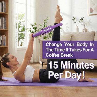 ElaraFit 13 Piece Pilates Kit for Women, Home Pilates Ring and Ball Set with 5 Resistance Bands, Stretch Strap, Arm Exerciser, Grip Socks, Storage Bag and Workout Guide, 13 Inch Magic Circle, Purple