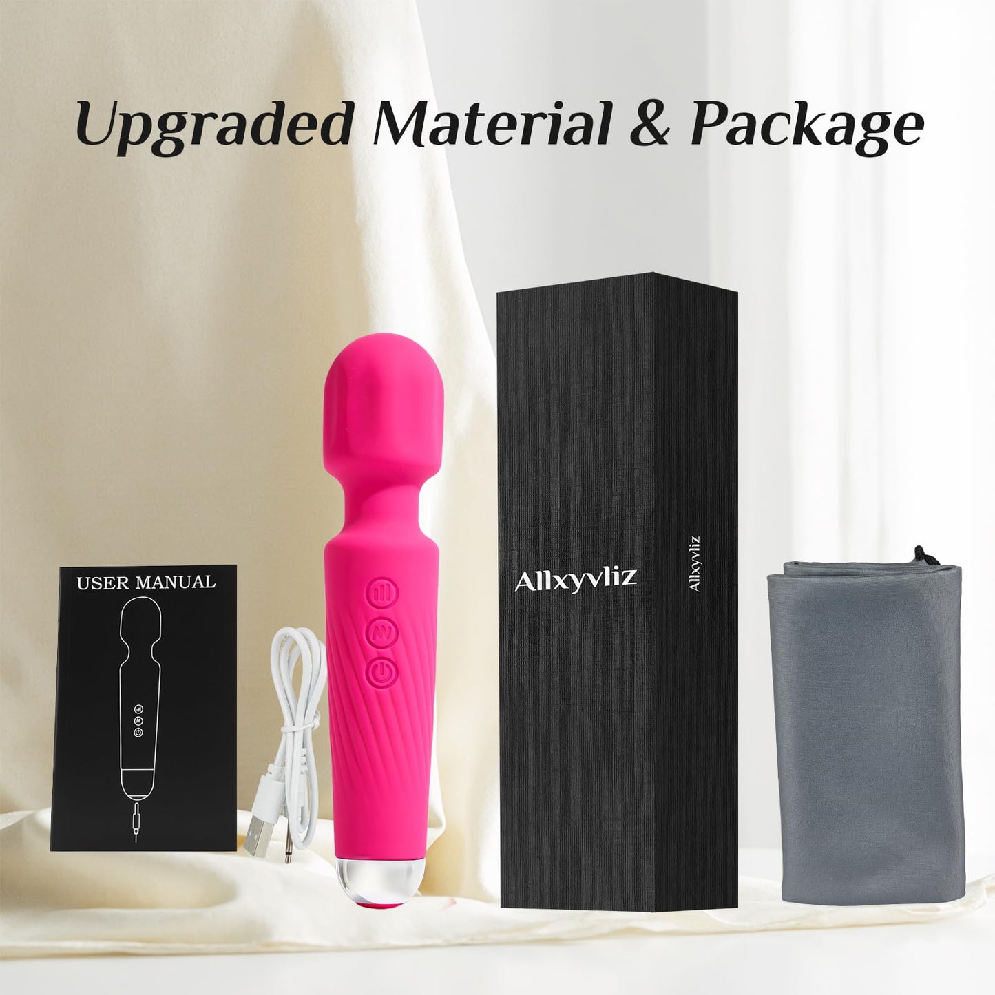 Vibrator Wand Vibrators | Sex Toys Vibrator Dildo for Women | Adult Toys with 20 Patterns & 8 Speeds, USB Rechargeable Vibrating Clitoral Stimulator Sex Toy | Gifts for Women (Rose)
