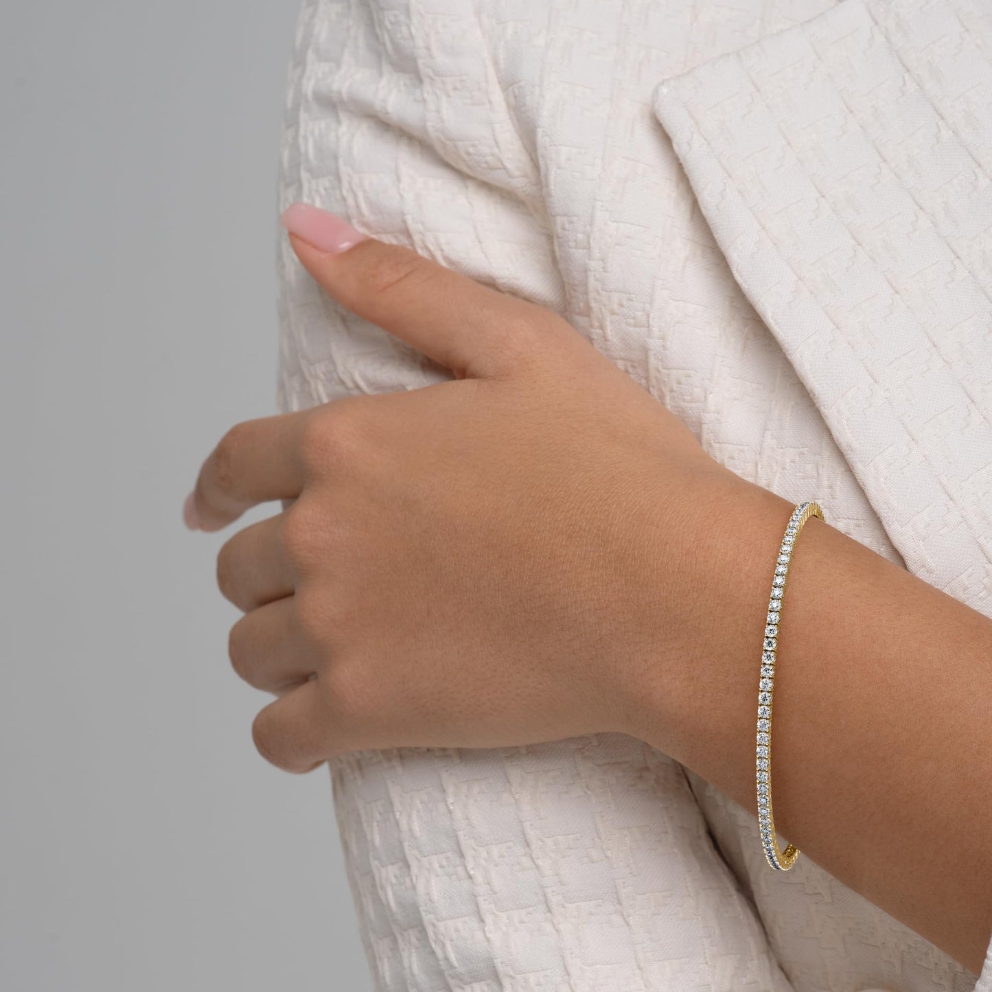 PRIVOSA Diamond Tennis Bracelet for Women and Men - Solid 14k Gold - 3 Carat Lab Grown Diamonds (E-F, VS1) - Luxury Gold Diamond Jewelry Gifts for Her