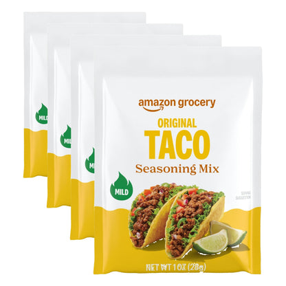 Amazon Grocery, Taco Seasoning Mix, Mild Heat, 1 Oz (Pack of 4)