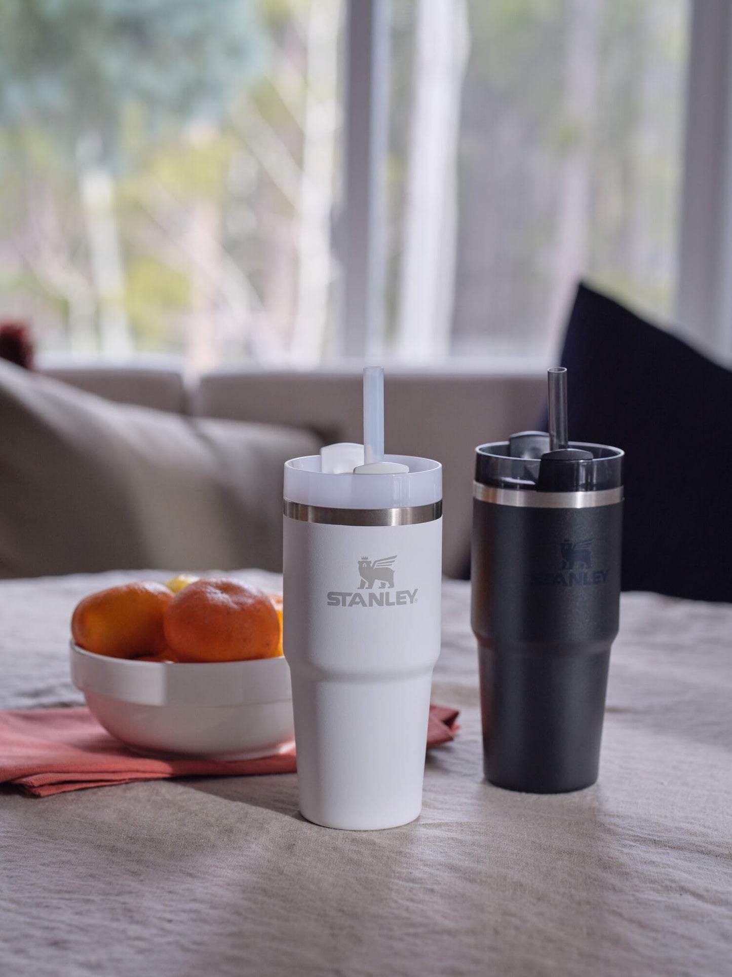 STANLEY Quencher H2.0 Tumbler with Straw 14 oz | Flowstate 3-Position Lid | Cup Holder Compatible for Travel | Insulated Stainless Steel Cup | BPA-Free | Black 2.0