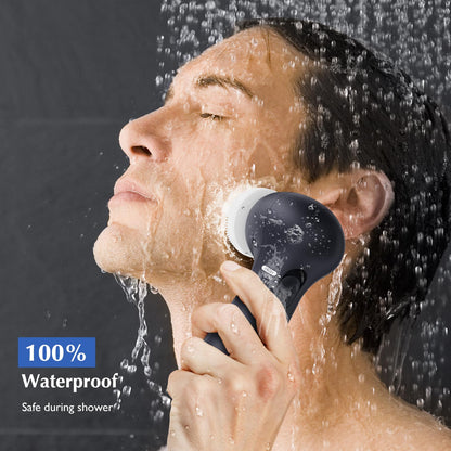 COSLUS Facial Cleansing Brush Silicone Face Scrubber: 7 in 1 FBS-D Electric Exfoliating Rotating Massage Device Waterproof Deep Cleaning Exfoliation Spa Machine - Electronic Skin Care Wash System