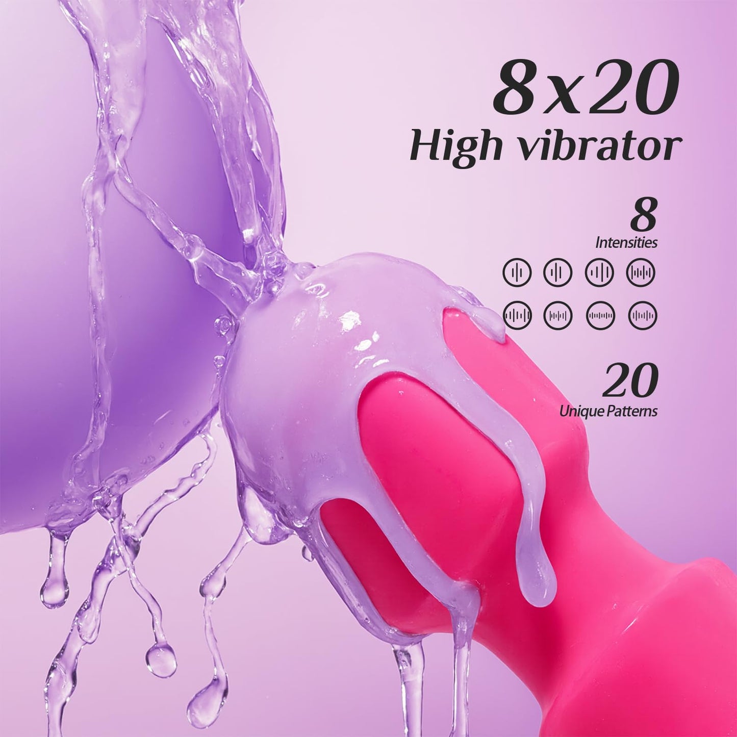 Vibrator Wand Vibrators | Sex Toys Vibrator Dildo for Women | Adult Toys with 20 Patterns & 8 Speeds, USB Rechargeable Vibrating Clitoral Stimulator Sex Toy | Gifts for Women (Rose)