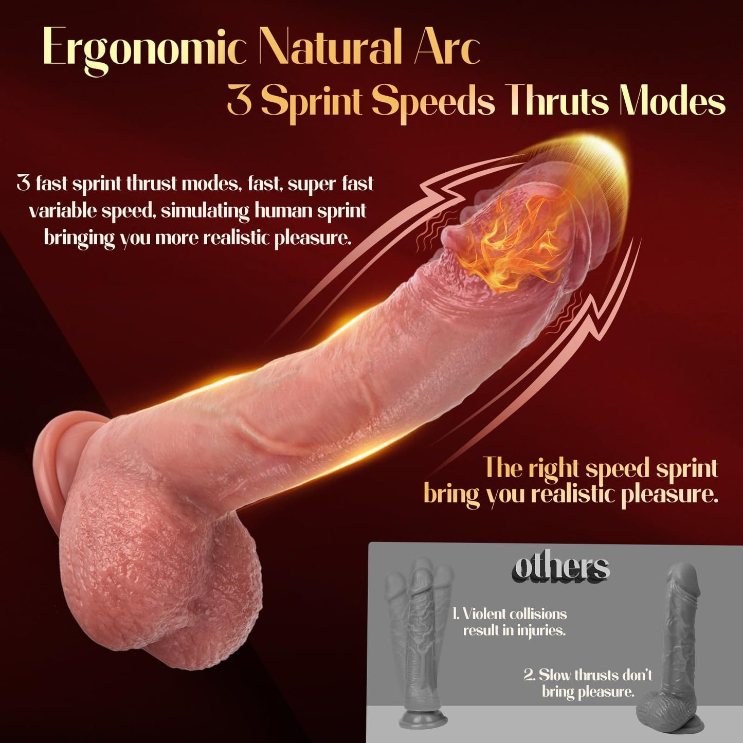 Mrgras Sex Toys Thrusting Dildo Vibrator, 3 Pulsation Thrusting & 5 Vibration Mode 8.5 Inch Realistic Dildo Penis for Clitoral G Spot Anal Stimulate Liquid Silicone Suction Cup Adult Sex Toys Advanced