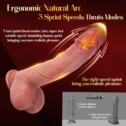 Mrgras Sex Toys Thrusting Dildo Vibrator, 3 Pulsation Thrusting & 5 Vibration Mode 8.5 Inch Realistic Dildo Penis for Clitoral G Spot Anal Stimulate Liquid Silicone Suction Cup Adult Sex Toys Advanced