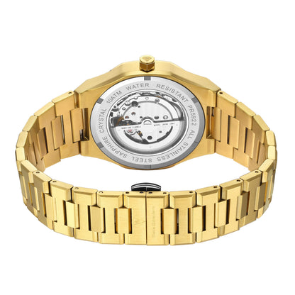 PIERRE RICHARDSON PR5922 Men’s Watch, Black Dial, 24K Pure Gold Plated, Automatic, Sapphire Glass, 41mm, 10ATM