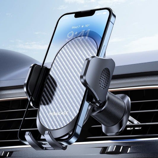 Miracase Phone Holders for Your Car with Metal Hook Clip, Air Vent Cell Phone Stand Car Mount, Universal Automobile Cradle for Garmin GPS Fit iPhone Android and All Smartphones, Dark Black